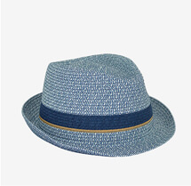Straw Trilby with Contrast Trim - MH093